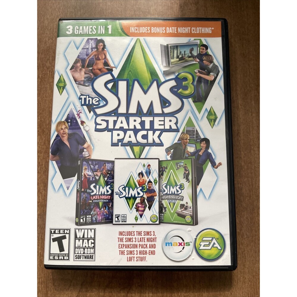 Sims 3: Starter Pack (Windows/Mac, 2013) Software DVD-ROM Very nice condition
